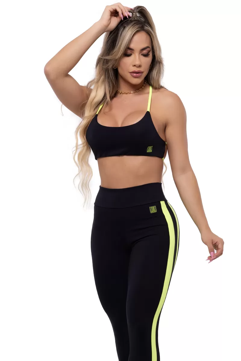 Elastic Power Trincks - Top Preto Alça Verde - ta-010247