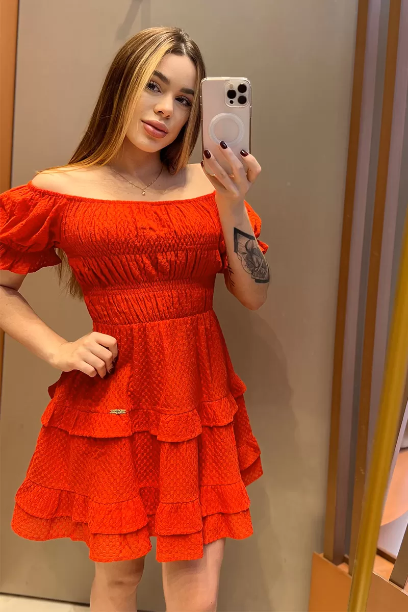 Oxigênio - Dress Oxygen workout wheeldo Sol Shoulder to Shoulder Red - 2452189VERM