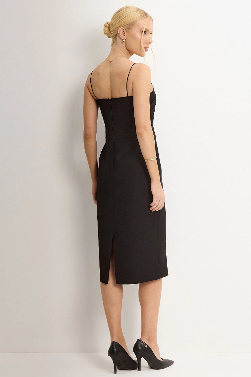 Miss Misses - Juliana Tube Dress with Pleats in the Front in Black - 54448001