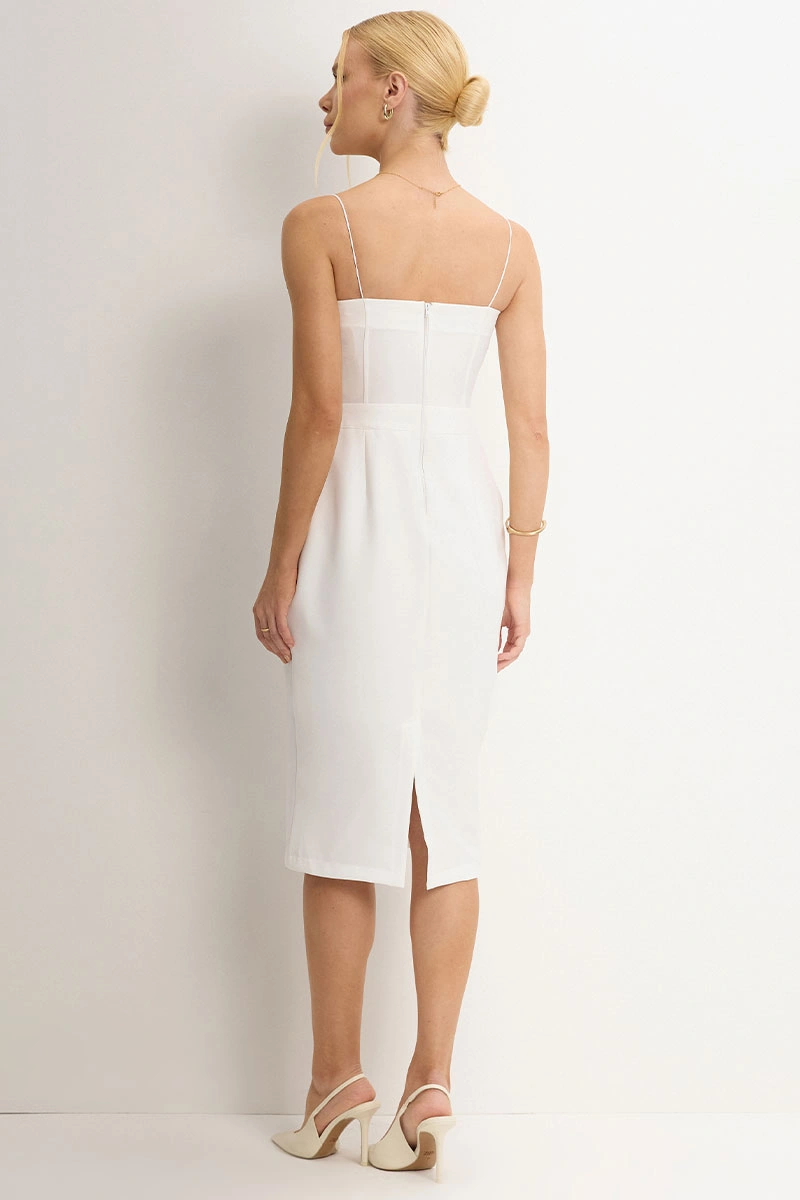 Miss Misses - Juliana Tube Dress with Pleats in the Front Off White - 54448030