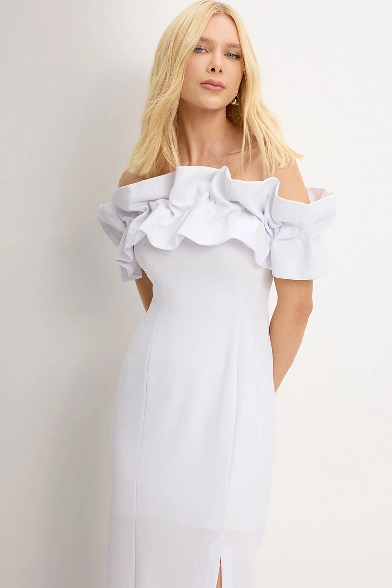 Miss Misses - Vestido Sabrina Midi Tubinho Branco - 54464005