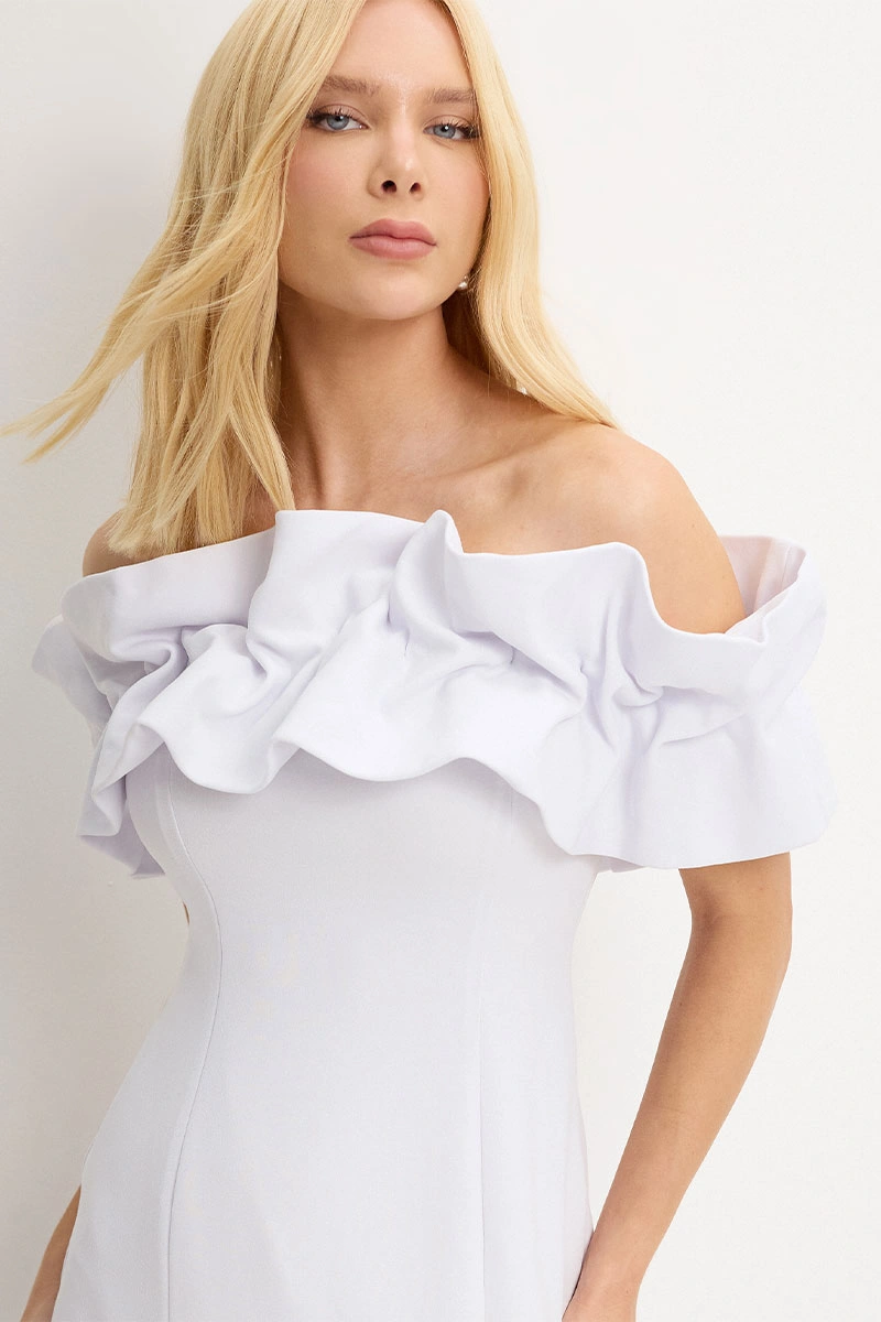 Miss Misses - Vestido Sabrina Midi Tubinho Branco - 54464005