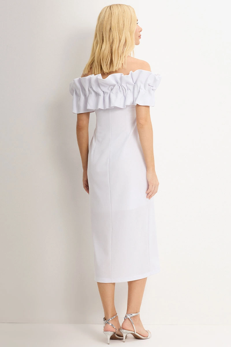 Miss Misses - Vestido Sabrina Midi Tubinho Branco - 54464005