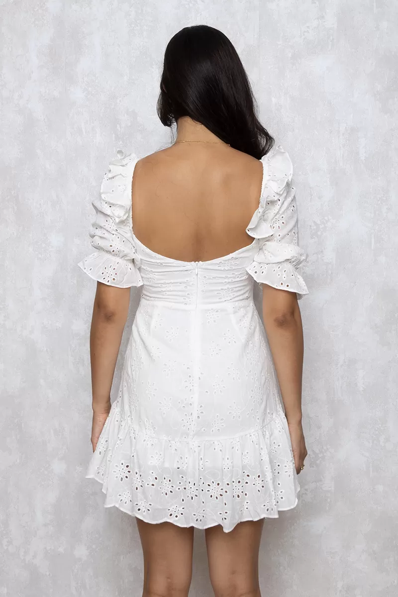 Oxigênio - Vestido Oxigênio Rodado Alice Manga Curta Offwhite - 21136250OFF