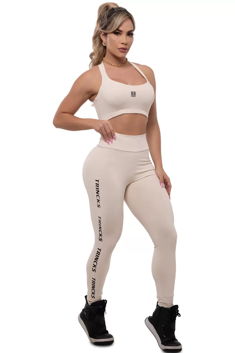 Trincks - Conjunto Legging e Top Basic Off White - 