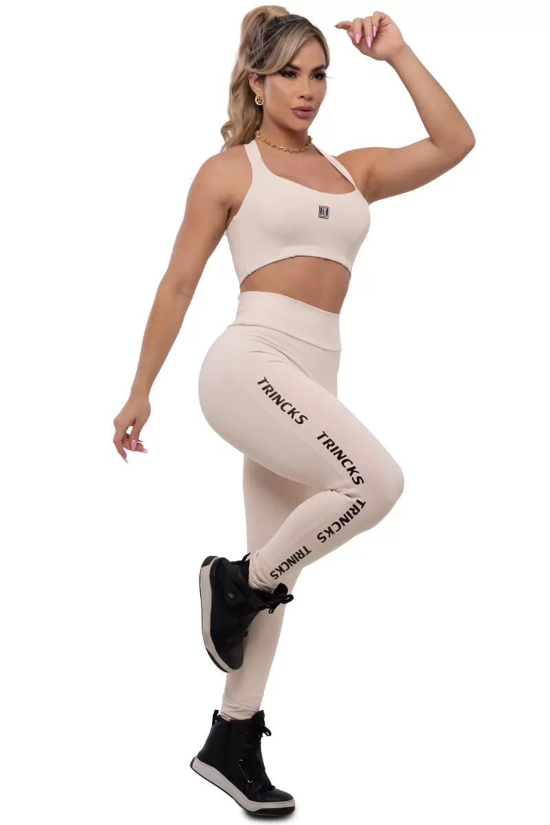 Trincks - Conjunto Legging e Top Basic Off White - 