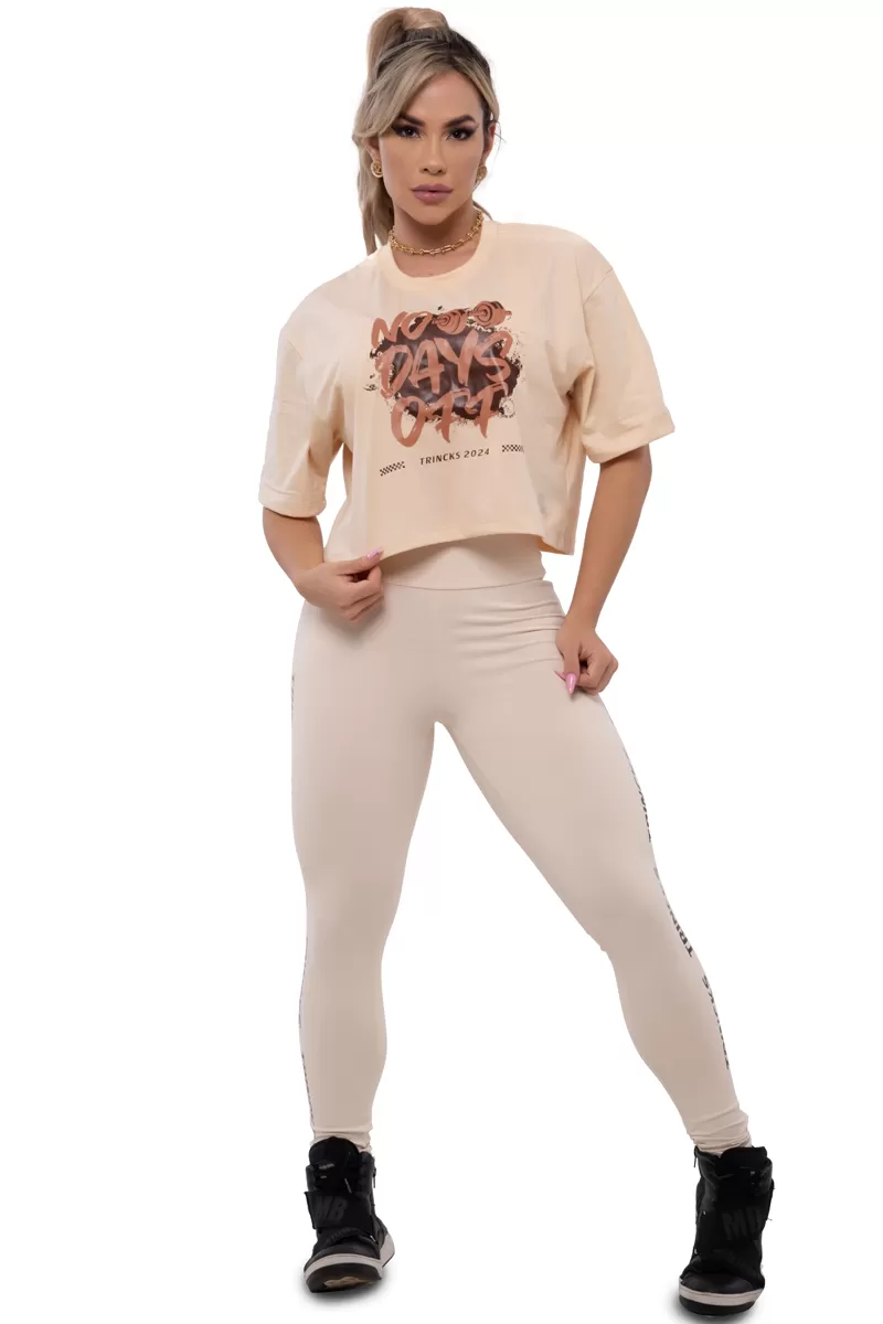 Trincks - Conjunto Legging e Top Basic Off White - 