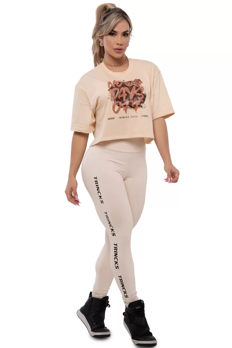 Trincks - Conjunto Legging e Top Basic Off White - 