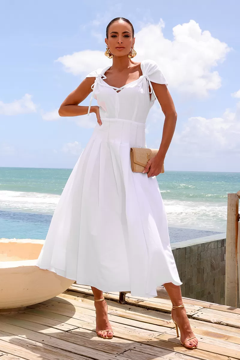 Dot Clothing - Dress Dot Clothing Jennifer Midi White - 2544BRANCO