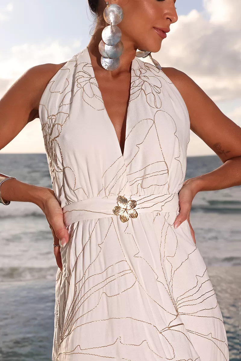 Dot Clothing - Vestido Dot Clothing Longo Patricia Bordado Off White - 2594OFF