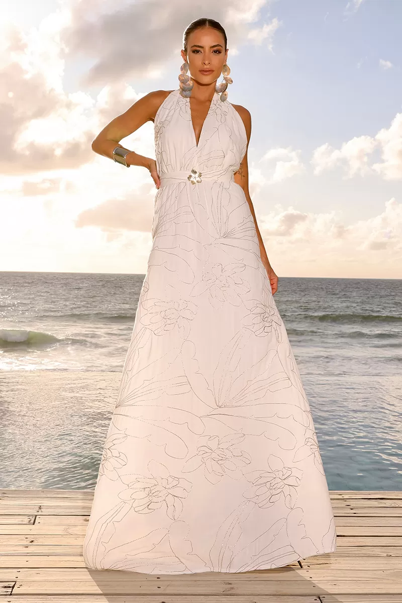 Dot Clothing - Dress Dot Clothing Longo Patricia needlework Off White - 2594OFF