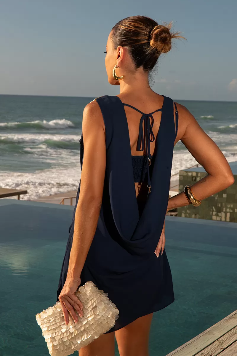 Dot Clothing - Trijunto Dot Clothing Lia Draped Navy Blue - 2580AZUL