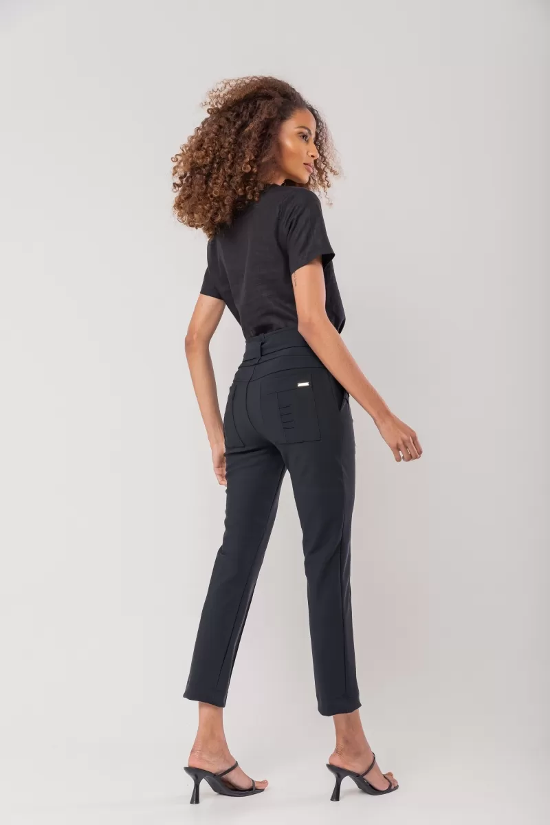 Hidrogênio - CALÇA PESCADOR C/ NERVURAS E CINTO ROBERTA PRETO - 20174001