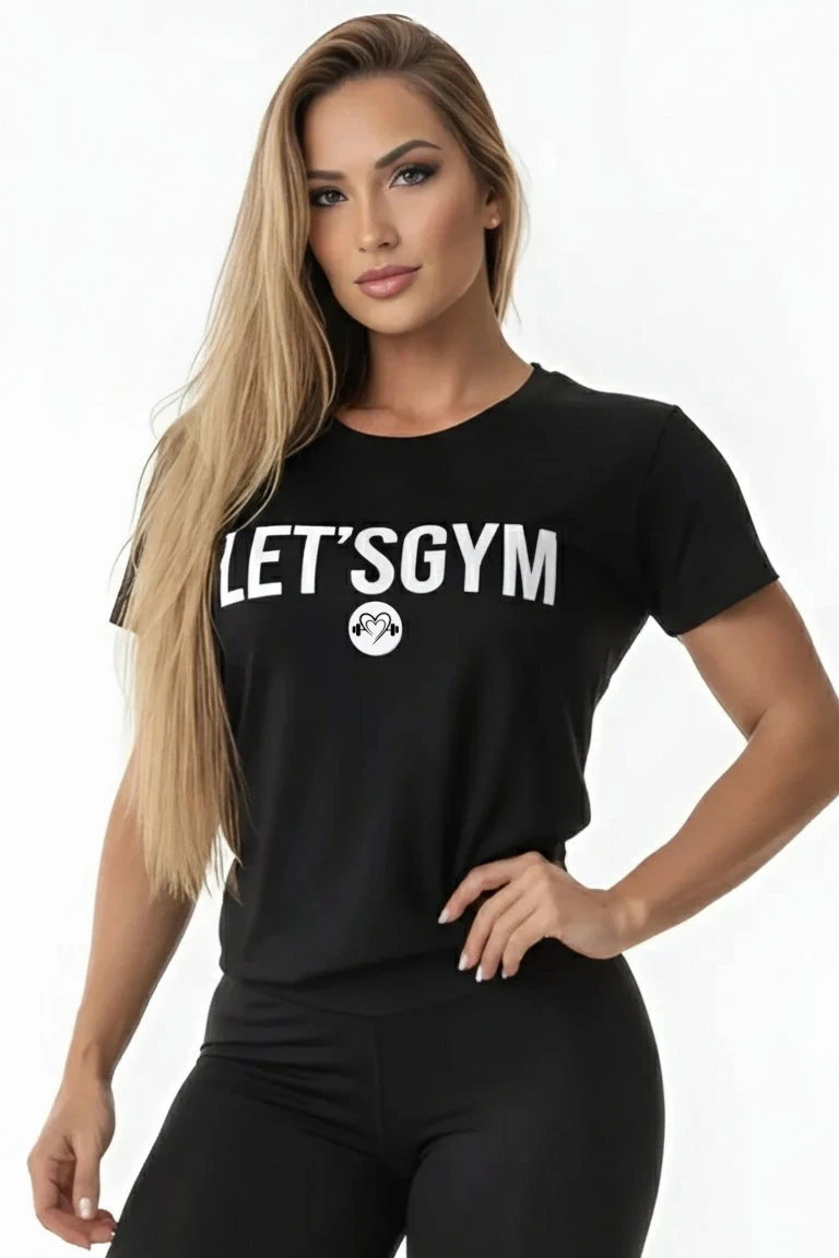 Lets Gym - Black Lets Gym Shirt - 991PT