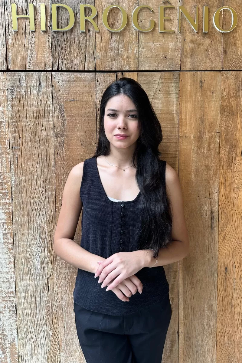 Hidrogênio - SWEATSHIRT TANK TOP WITH BUTTONS ON THE NECKLINE IN BLACK - 18875001