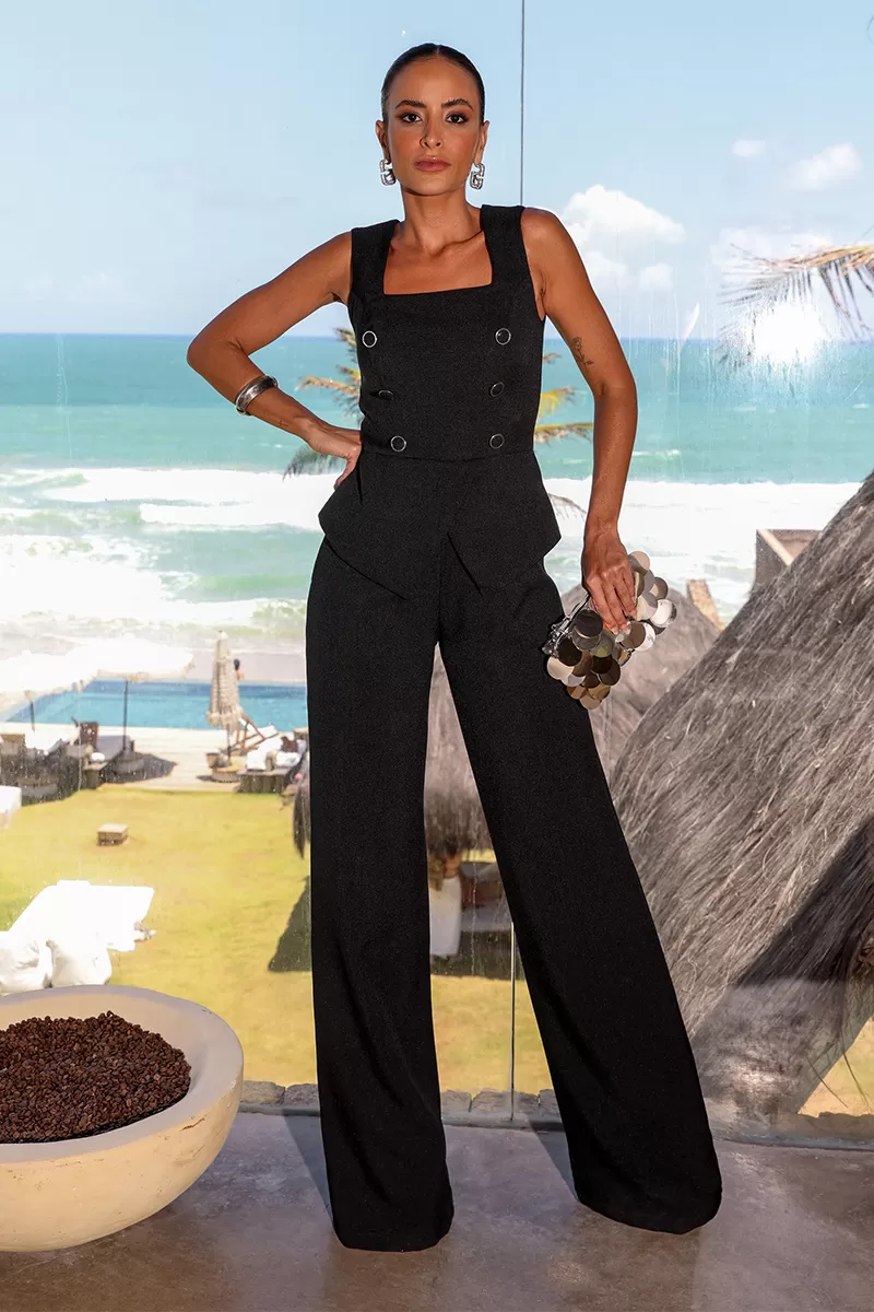 Dot Clothing - Jumpsuit Dot Clothing Clarissa Peplum Black - 2033PRETO