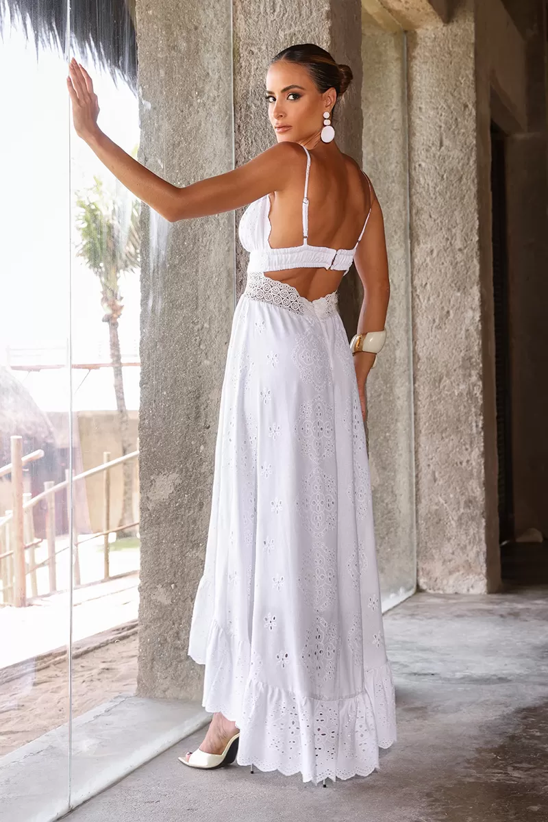 Dot Clothing - Vestido Dot Clothing Lilian Mullet Renda Off White - 2548OFF