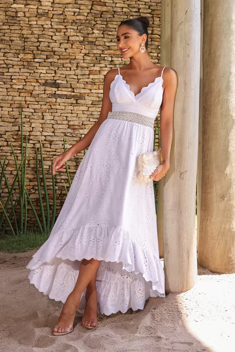 Dot Clothing - Vestido Dot Clothing Lilian Mullet Renda Off White - 2548OFF