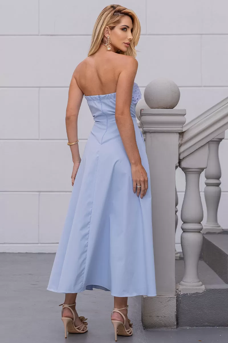 Miss Misses - Vestido Jennifer TQC Com Guipir Azul - 54467002