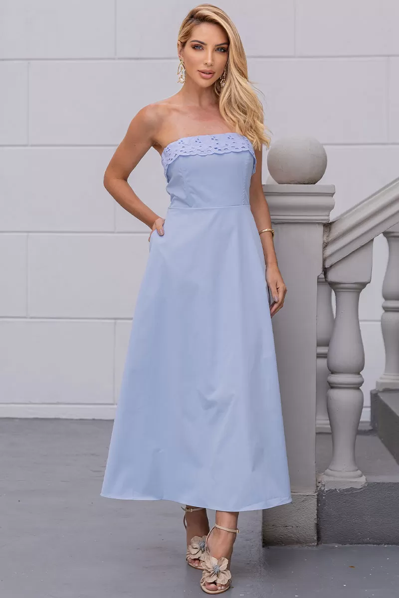 Miss Misses - Vestido Jennifer TQC Com Guipir Azul - 54467002