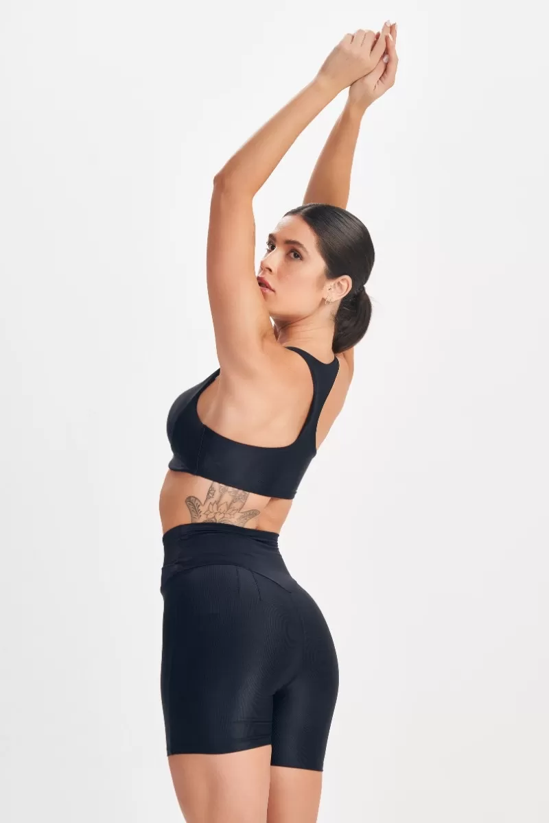 Lets Gym - Top Retro Glam Preto - 2712PT