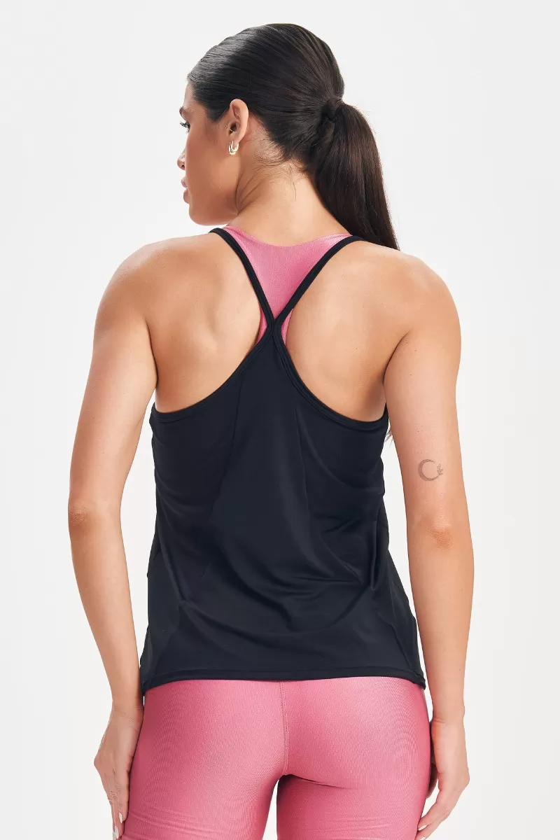 Lets Gym - Retro Glam Tank Shirt Black - 2717PT