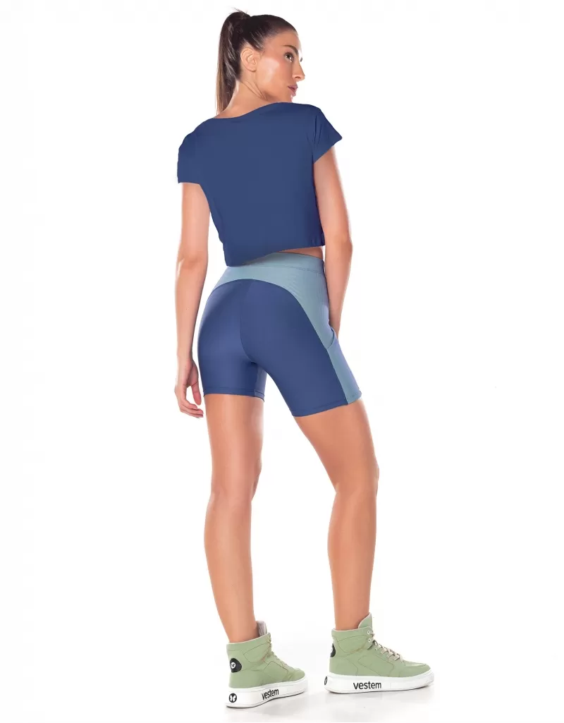 Vestem - Short Sleeve Dry Fit Amber Blue Jeans Shirt - BMC625.ESS.C0257