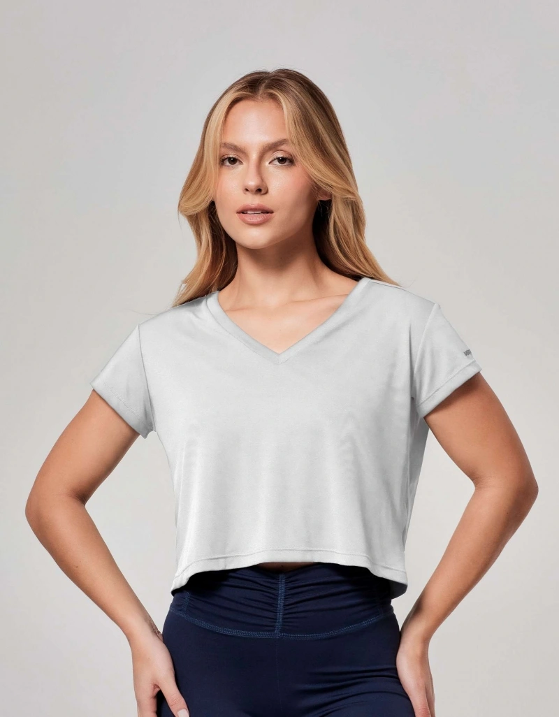 Vestem - Blusa Manga Curta Dry Fit Amber Branco - BMC625.ESS.C0001