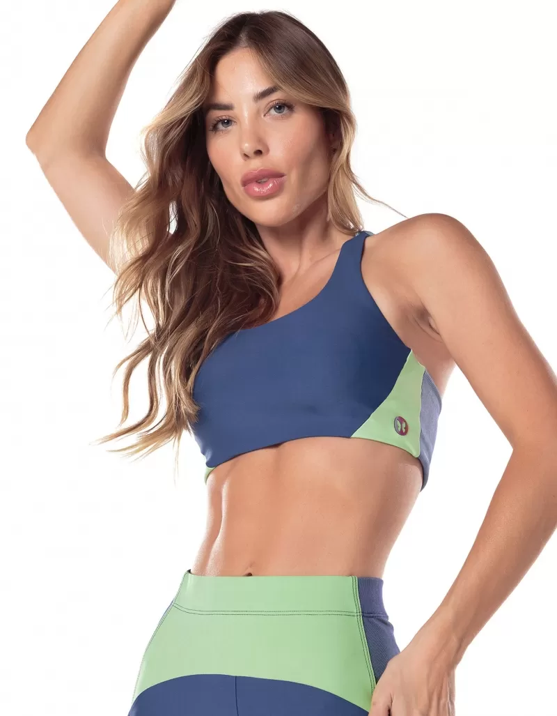 Vestem - Waves Asymmetrical Top in Blue Jeans - TOP1055.V25.C0257