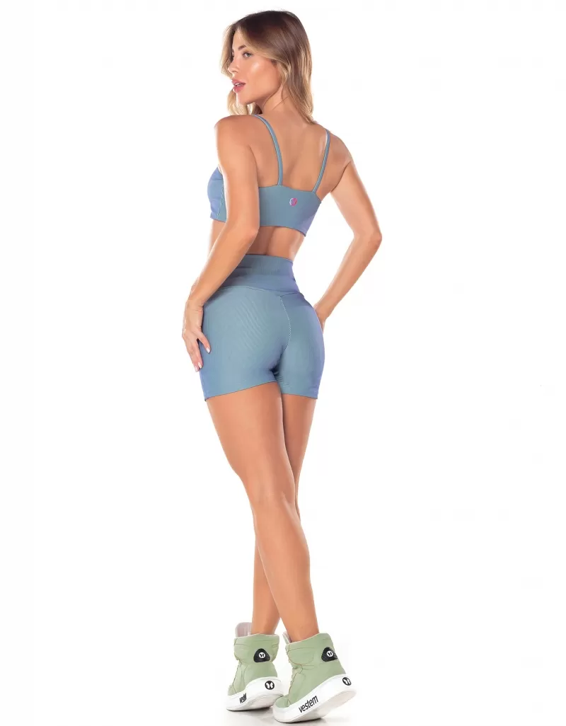 Vestem - Top Alças Finas Fit Marinho e Menta - TOP1083.V25.C0459