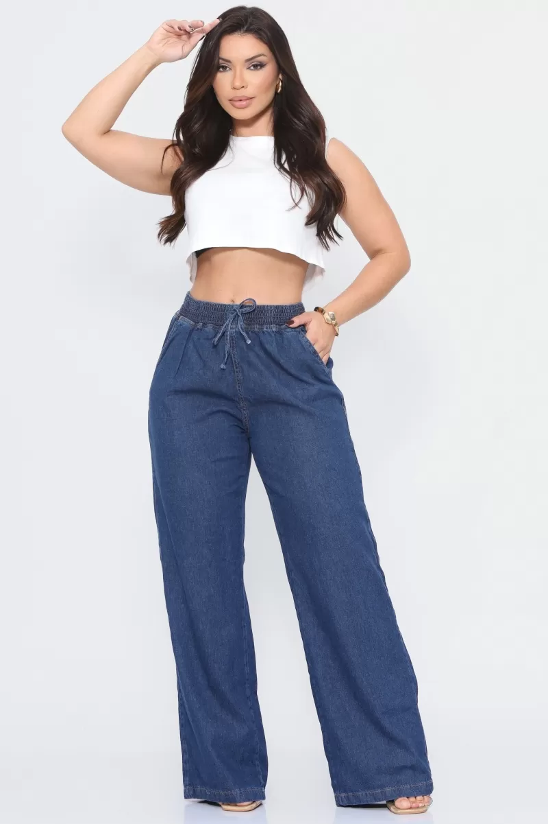 AS8 - Calça Pantalona Jeans - AYB1002