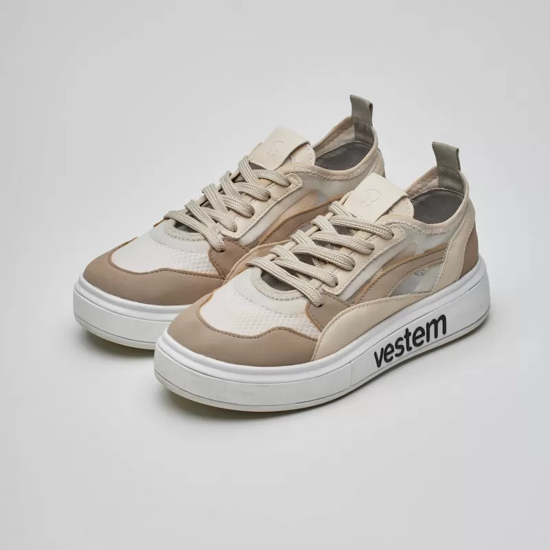 Vestem - Frida Multicolor Off White and Beige Sand Sneakers - TE20.C0614