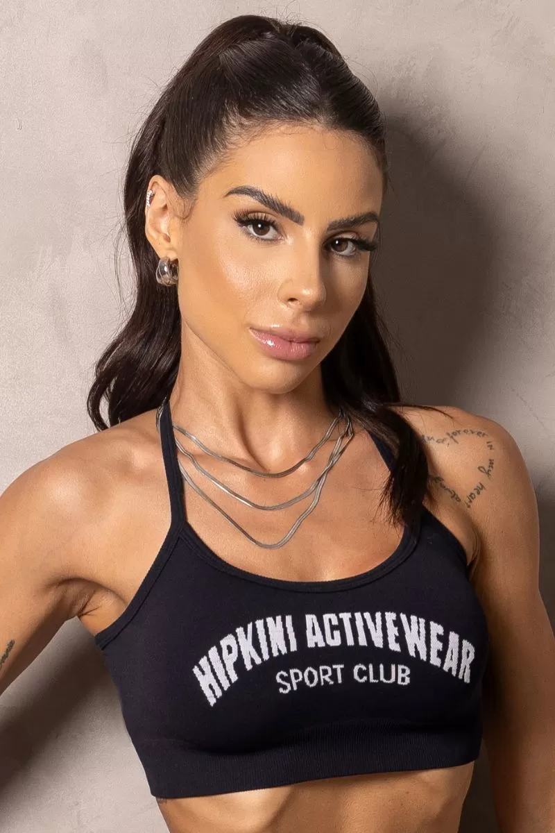 Hipkini - Seamless Summer Glow Black Cross Straps Top - 33331082
