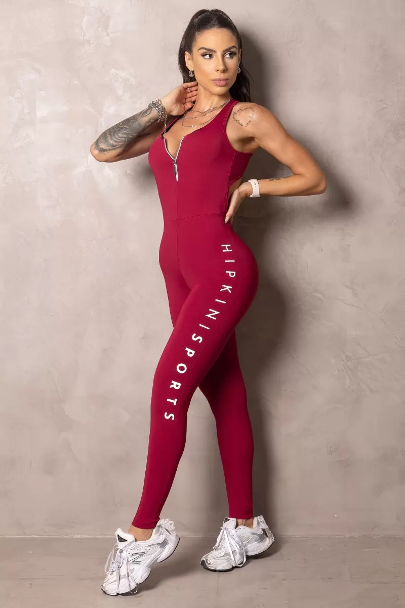 Hipkini - Macacão Summer Glow Vinho Merlot Alças cruzadas - 33330930