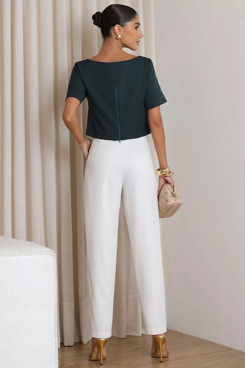 Miss Misses - Blusa Vivian Com Zíper Costas Verde - 54486023