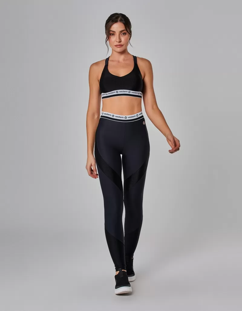 Vestem - Top Média Sustentação Bounce Preto - TOP1113.I25.C0002