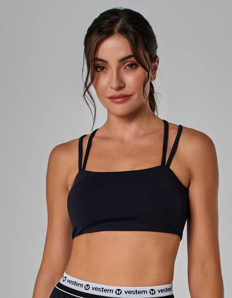 Vestem - Top Média Sustentação Spring Preto - TOP1114.I25.C0002