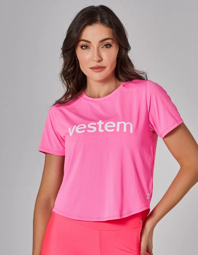 Vestem - Blusa Manga Curta Dry Fit Embaixadoras Rosa Aurora - BMC772.ESS.C0526