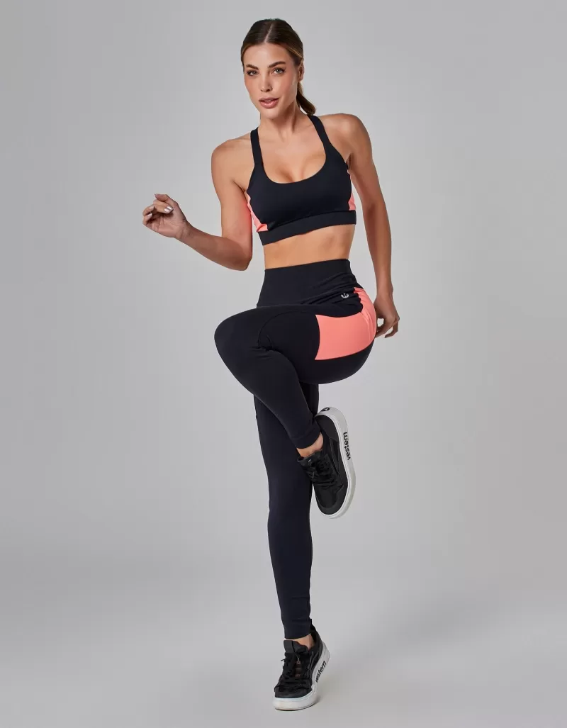 Vestem - Top Alta Sustentação Bicolor Ritmo Preto - TOP1118.I25.C0002