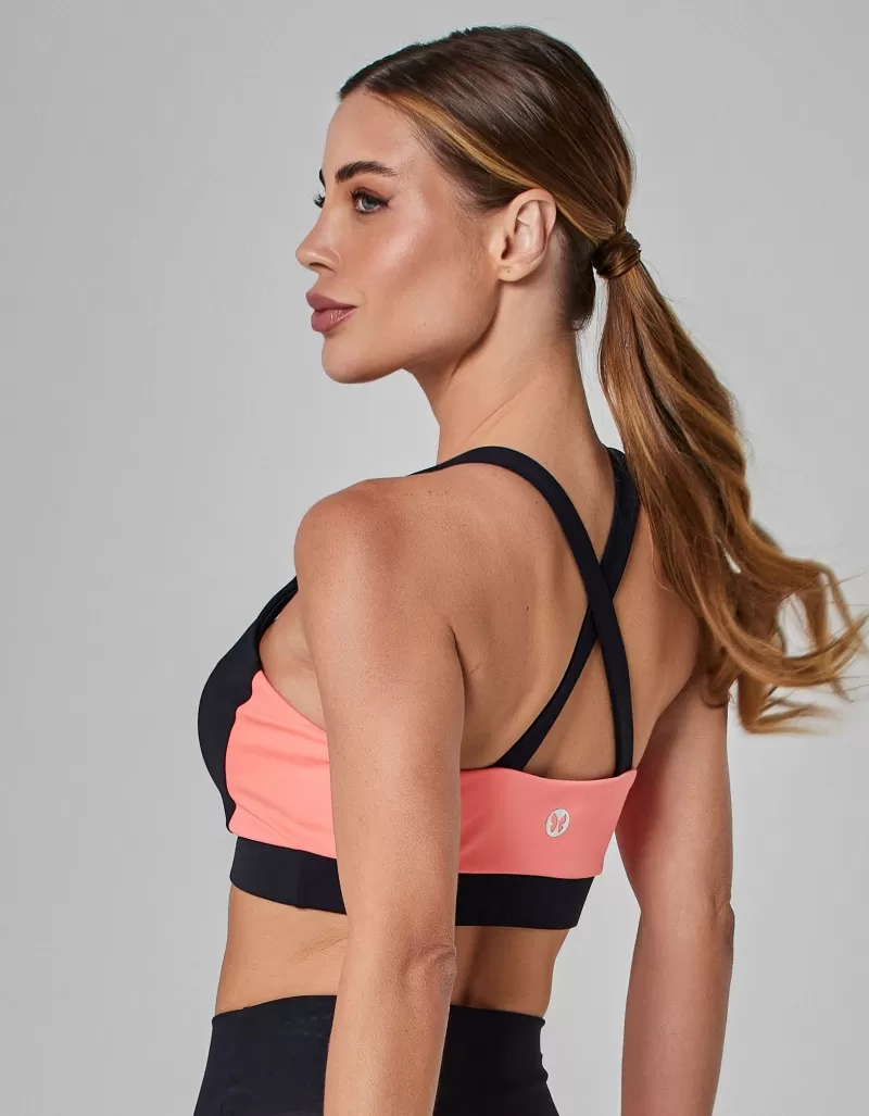 Vestem - Top Alta Sustentação Bicolor Ritmo Preto - TOP1118.I25.C0002