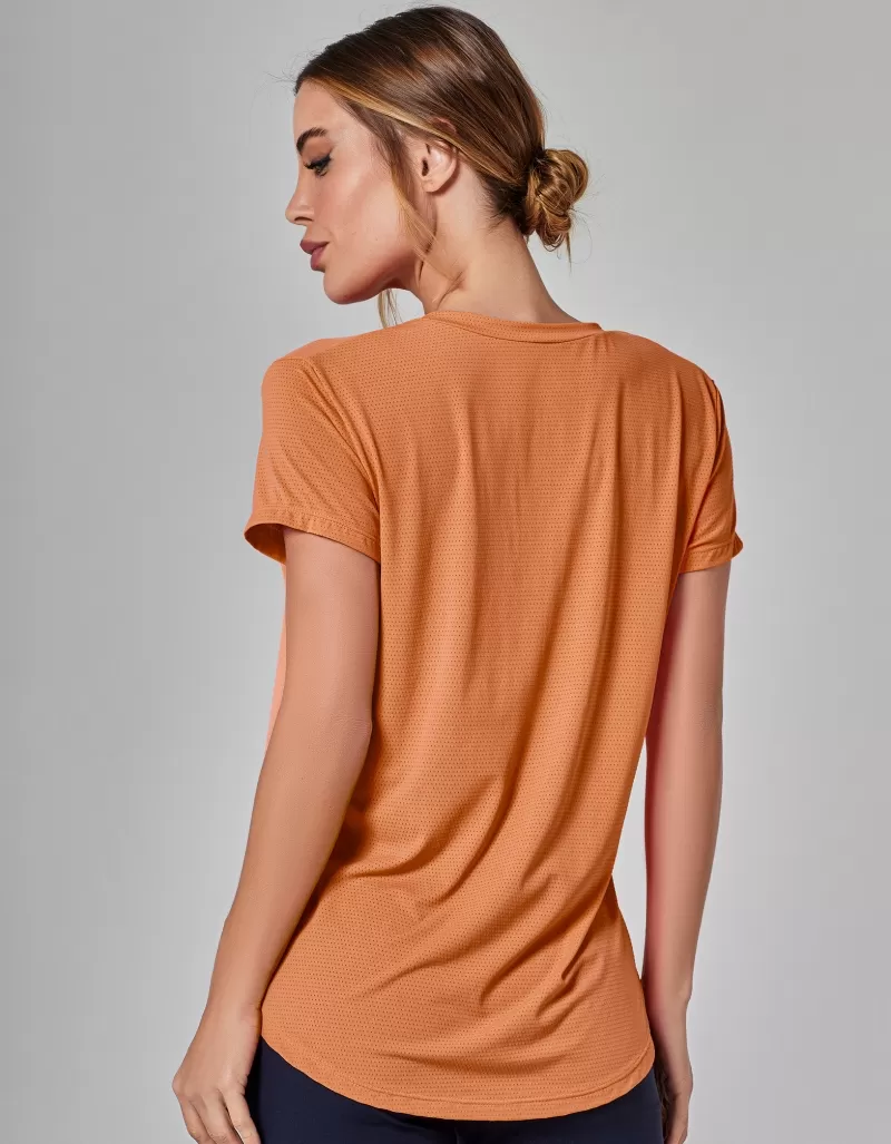 Vestem - Blusa Manga Curta Dry Fit Janice Marrom Conhaque - BMC31.ESS.C0552