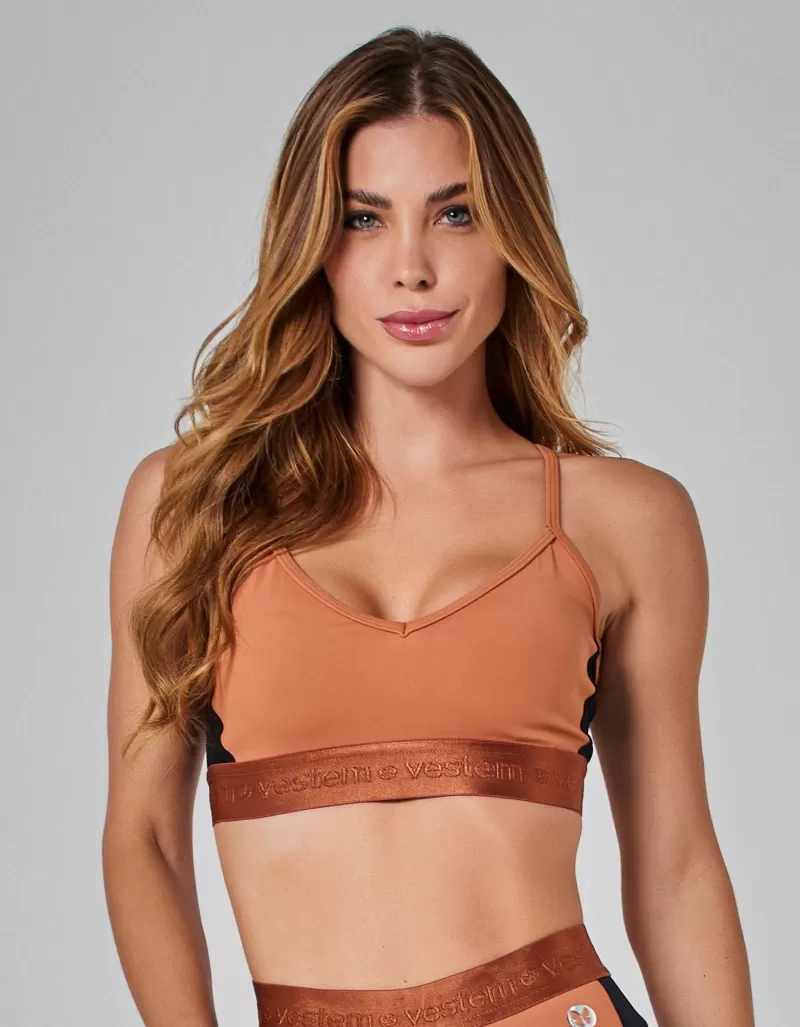 Vestem - Prime Black and Cognac Medium Support Top - TOP1106.I25.C0561