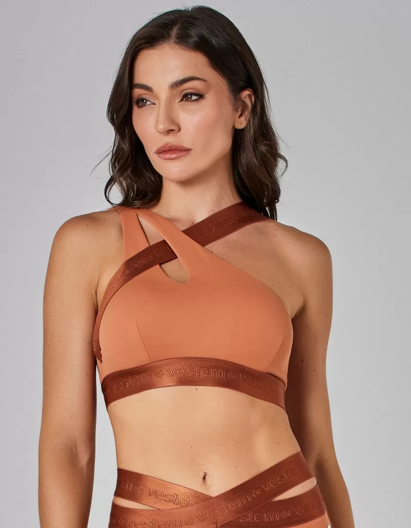 Vestem - Top Média Sustentação Core Marrom Conhaque - TOP1141.I25.C0552