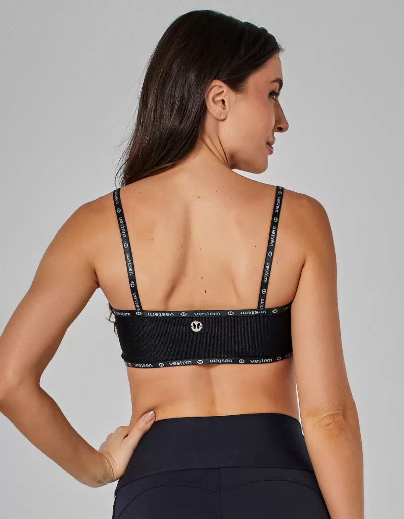Vestem - Top Leve Sustentação Hype Preto - TOP1111.I25.C0002