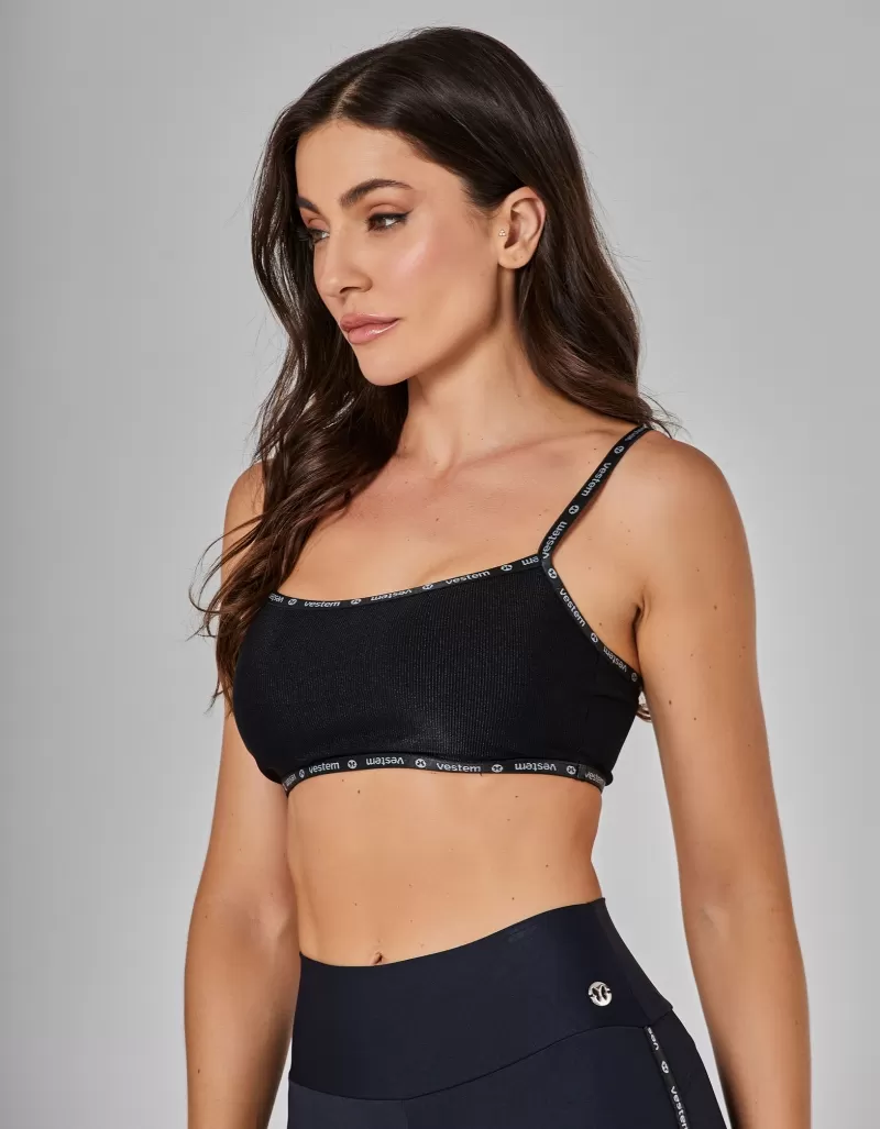 Vestem - Top Leve Sustentação Hype Preto - TOP1111.I25.C0002