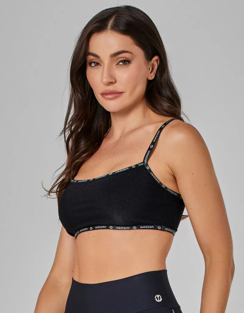 Vestem - Top Leve Sustentação Hype Preto - TOP1111.I25.C0002