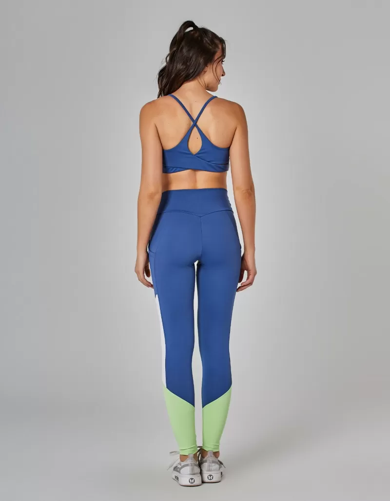 Vestem - Top Média Sustentação Trek Azul Jeans e Menta - TOP1147.I25.C0557