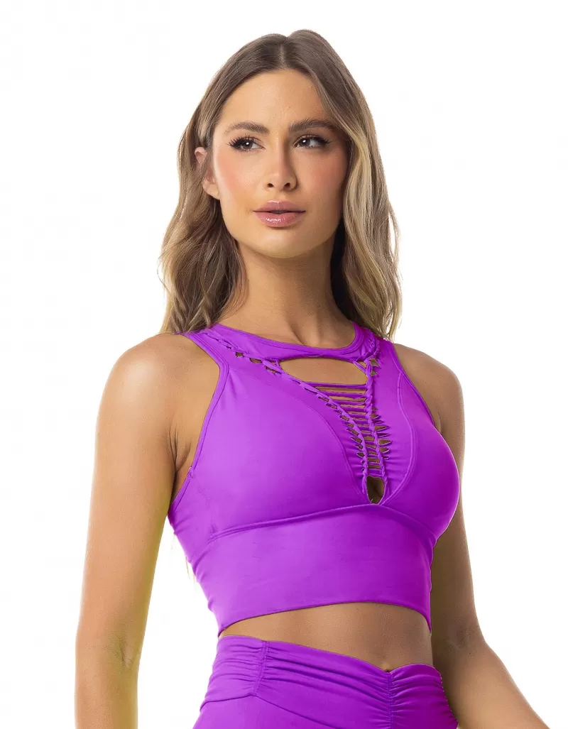 Vestem - Fuchsia Skeleton Laser Top - TOP132.ESS.C0433