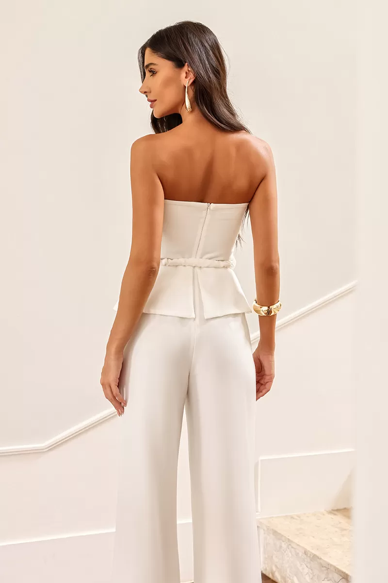 Dot Clothing - Jumpsuit Dot Clothing Lais Buckle Detail Off White - 2632OFF