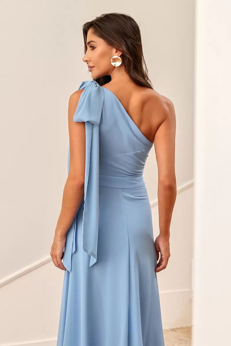 Dot Clothing - Dot Clothing Lilian Dress With Light Blue Slit - 2495AZULCL